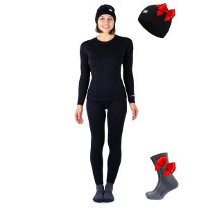 100% Merino Wool Base Layer Women Set - Thermal Underwear Women Top, Bottom | Lightweight, Midweight, Heavyweight Base Layer, Moisture-Wicking, Breathable Active Underwear, Hiking, Skiing, Camping