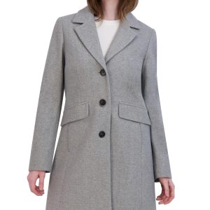 Laundry by Shelli Segal Women's Faux Wool Winter Coat– Single-breasted Dress Coat With Notch Collar