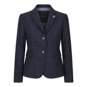 Women's Tailored Fit Tweed Blazer in Herringbone Check