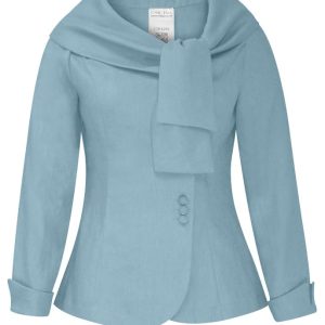 CHIC STAR Womens Linen Portrait Collar Blazer